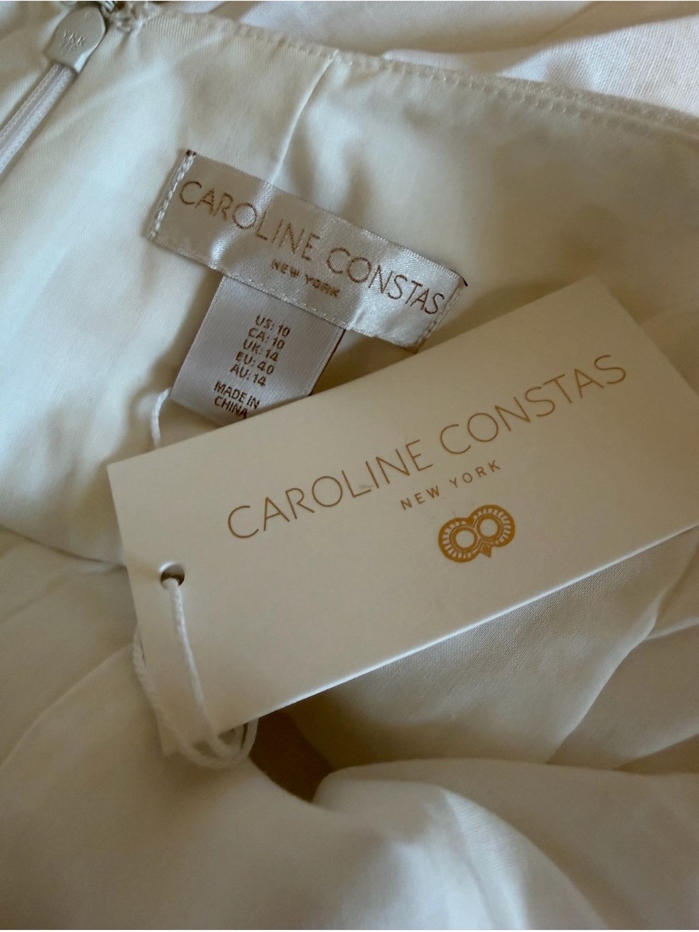 Caroline Constas White Appliqué Halter Linen Maxi Dress NWT - Picture 8 of 9